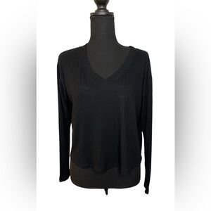 Pink Victoria’s Secret Long Sleeve Black Top Size XS